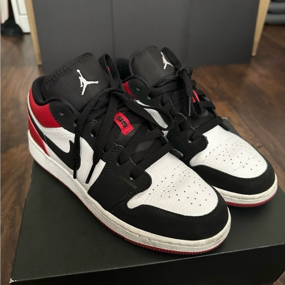 Jordan Kids Black, Red, and White Sneakers